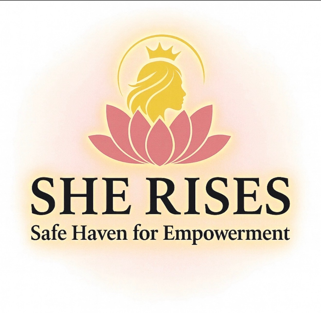SHE RISES — Safe Haven for Empowerment official logo